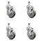 Service Caster 5 Inch Gray Polyurethane Swivel 1/2 Inch Threaded Stem Caster Set with Brake SCC SCC-TS20S514-PPUB-TLB-121315-4 - alternate 1